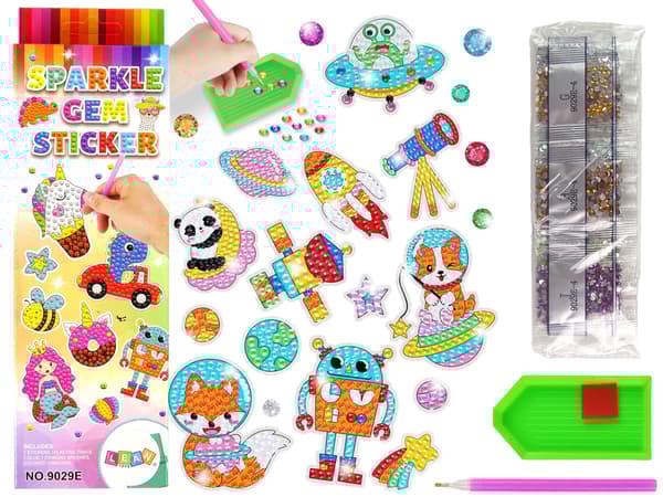 Diamantbroderi Space Astronaut Mosaic Sticker Set