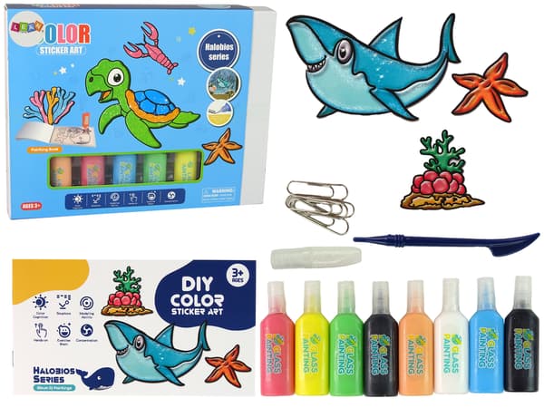 Vinduesmærkater Møbler Havdyr Skildpadde DIY 8 farver Glitter