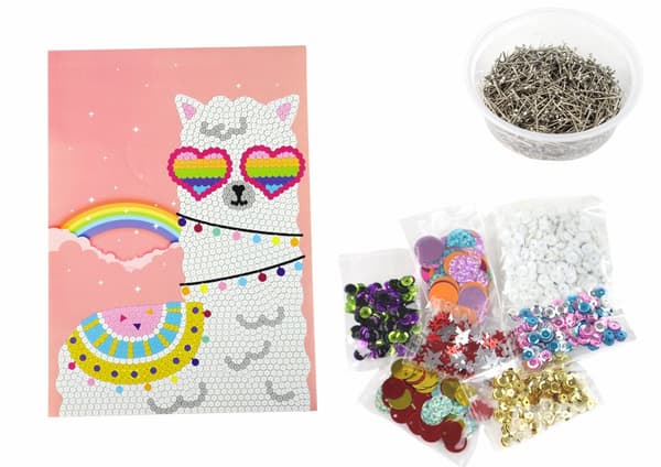 DIY sæt pailletter højhælede lama stel farverig