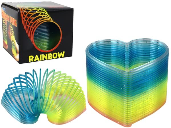 Ikonisk Rainbow Spring Heart Glitter Calming Gadget 6CM
