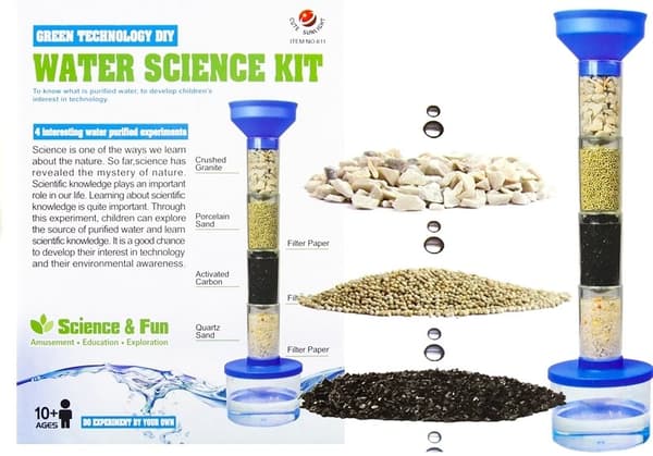 Experimentuppsättning Vattenfiltrering Sandfilter 4 lager