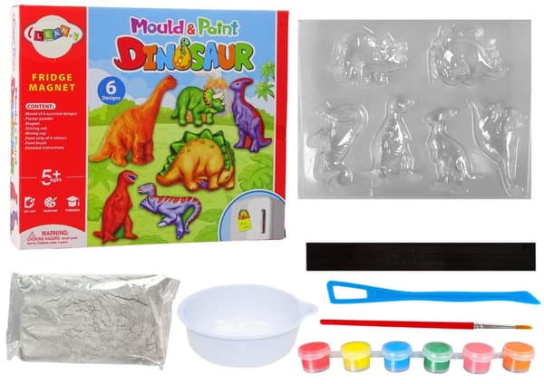 DIY Kit för att måla dinosaurier Gipsmagneter