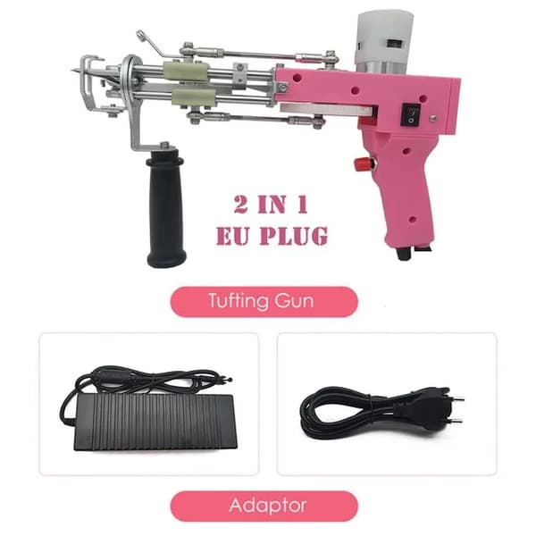 Elektrisk Tæppe Tufting Pistol, Skær og Loop Bunke, Flocking Maskiner, EU STIK