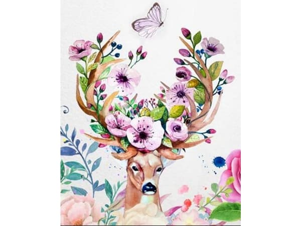 BILLEDMALING EFTER TAL RAMME 40x50cm HYRT - BLOMSTERGEVITER