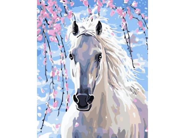 BILLEDMALING EFTER TAL RAMME 40x50cm HVID STED