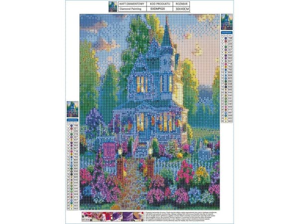 Timanttikirjonta, kuva, timanttimosaiikki timanttimaalaus, VILLA PUUTARHALLA 30x40cm