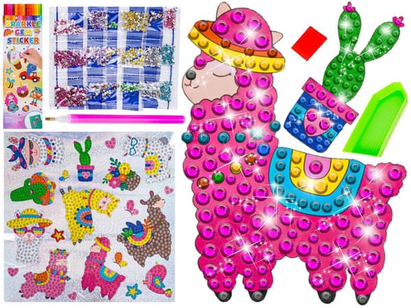 Diamantbroderi Mosaik Diamantklistermærker ALPACA LAMA Sæt med 20 klistermærker