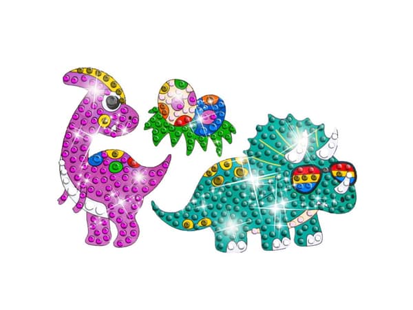 Diamantbroderi Mosaik Diamantklistermærker DINOSAURER Sæt med 18 klistermærker