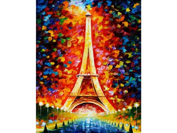 Diamantbroderi, Bild, Diamantmosaik Diamantmålning, EIFFEL TOWER I FÄRG 30x40cm