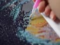 Miniatyrbild 4 av 4: Diamantbroderi, Bild, Diamantmosaik Diamantmålning, SOLNEDGÅNG ÖVER SJÖN 30x30cm
