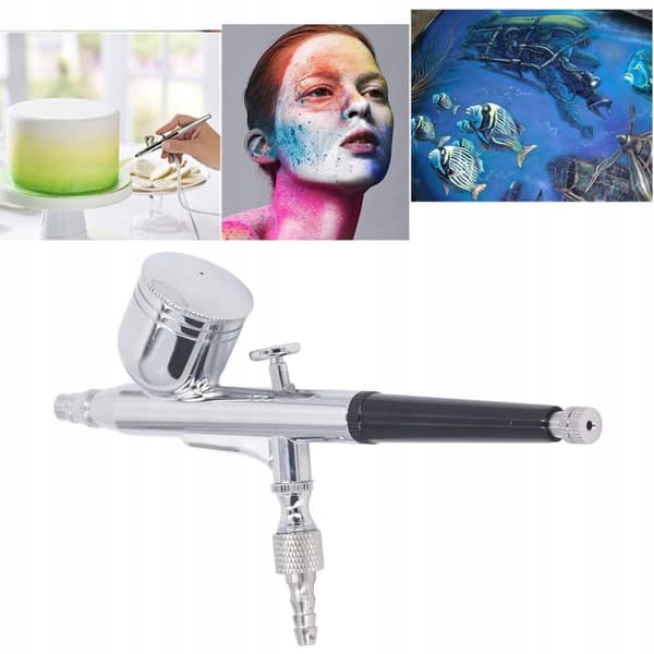 Målning av airbrush i låda med metalltank, 0,3 mm munstycke