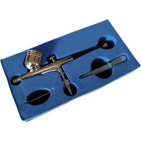 Målning av airbrush i låda med metalltank, 0,2 mm munstycke