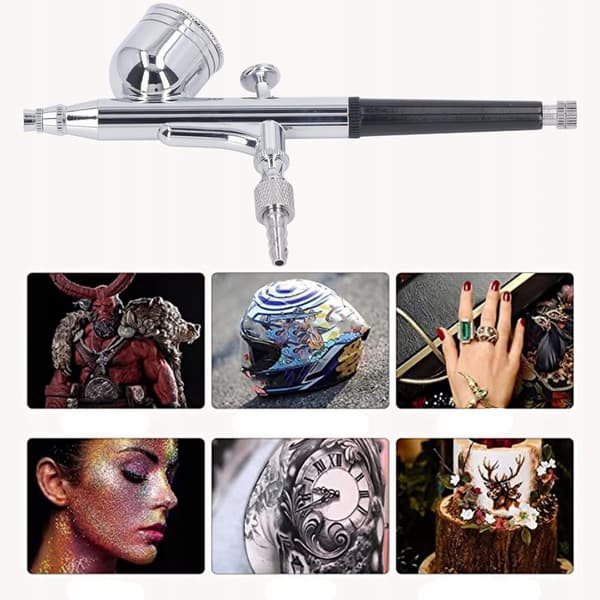 Målning av airbrush i låda med metalltank, 0,2 mm munstycke
