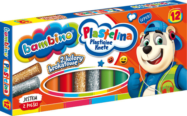 Bambino Plasticine 12 färger guld+silver