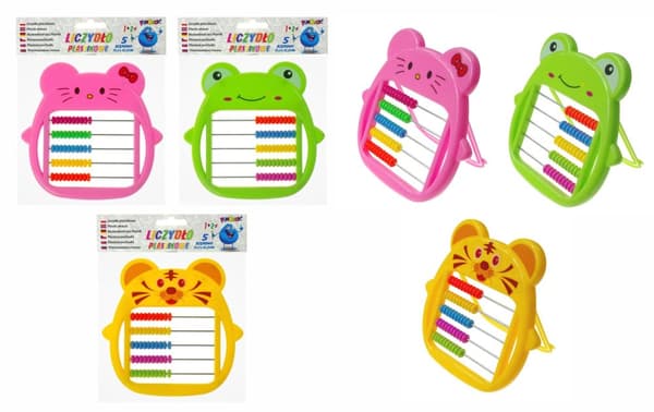 5-rivinen muovinen abacus Animals Titanum