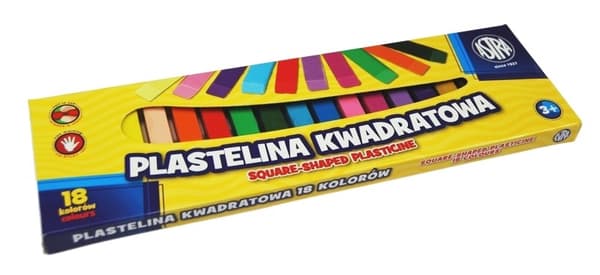 ASTRA skola fyrkantig plasticine 18 färger