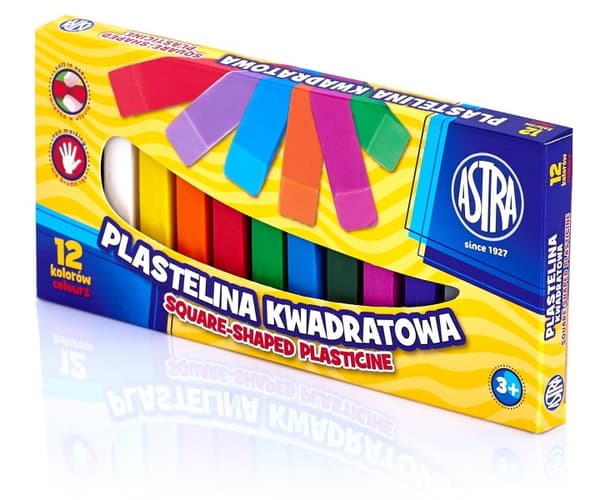 ASTRA skola fyrkantig plasticine 12 färger