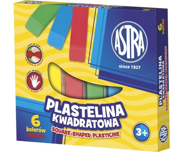 ASTRA skola fyrkantig plasticine 6 färger