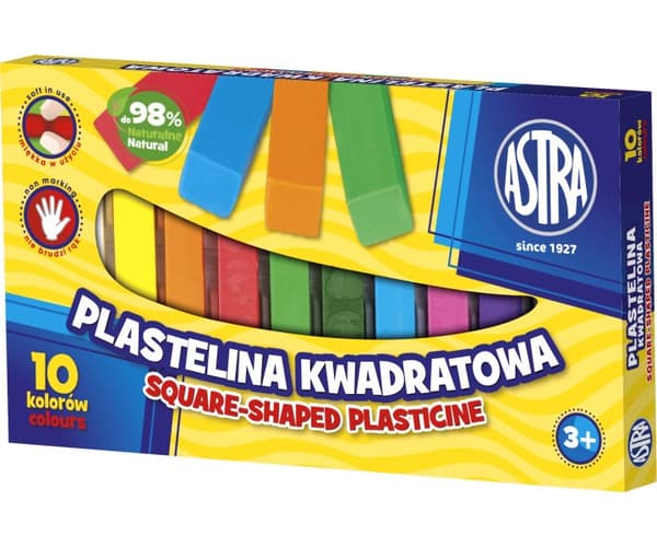 ASTRA skola fyrkantig plasticine 10 färger