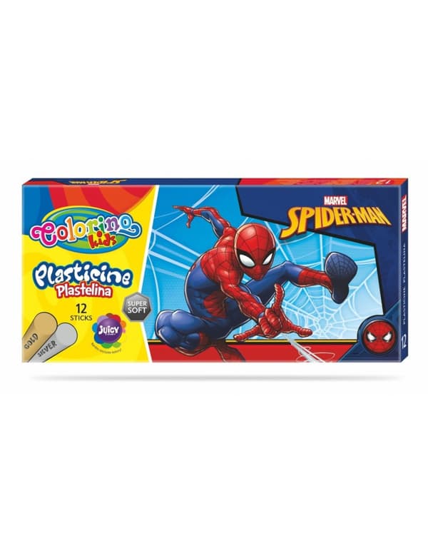 Rund plasticine 12 farver Spiderman Colorino