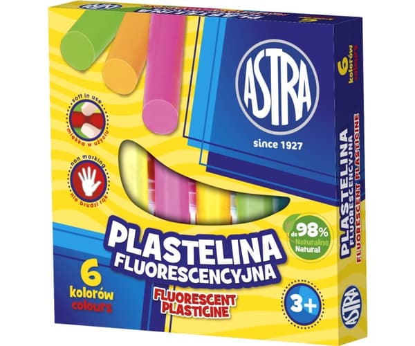 Fluoresoiva muovailuvaha 6 väriä Astra