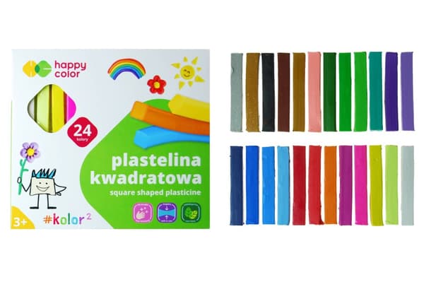 Happy Color Square School Plasticine 24 färger