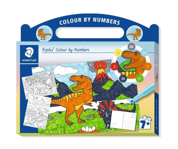 Triplus Coloring by Numbers Sæt "Dinosaurs" Staedtler