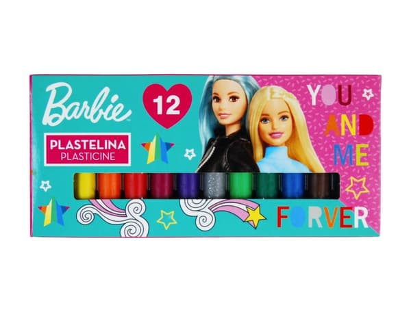 Plasticine 12 färger silver Barbie Majewski