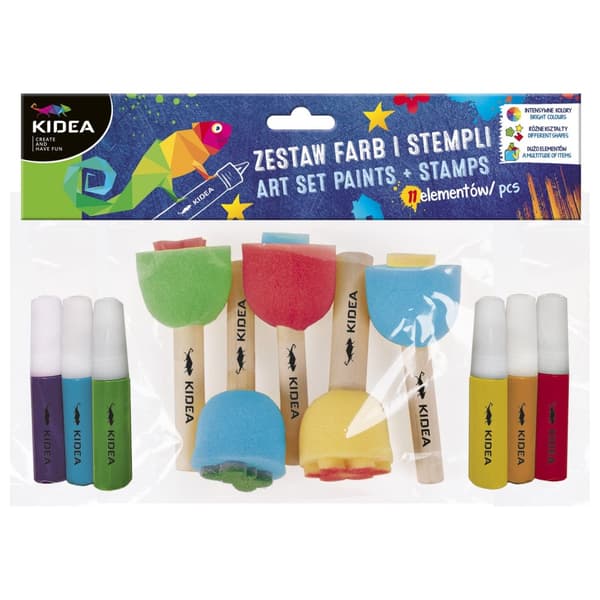 Kidea 11-delt maling og stempel sæt