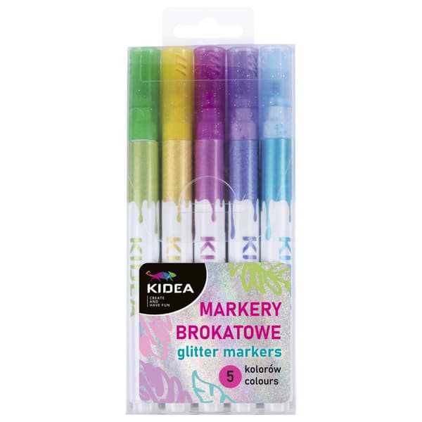 Kidea Glitter Markers 5 farver