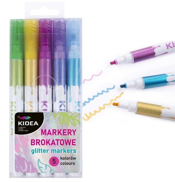 Kidea Glitter Markers 5 farver