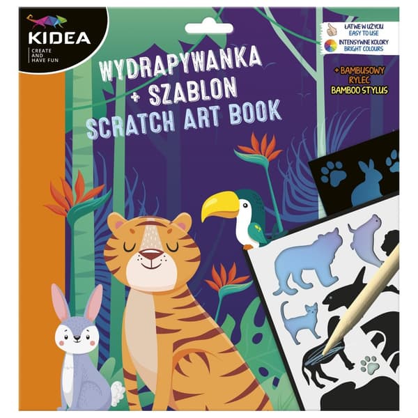 Scratch Art + Kidea Animals skabelon