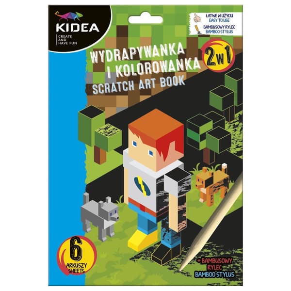 Pixele Game Kidea 2in1 skrapa och målarbok