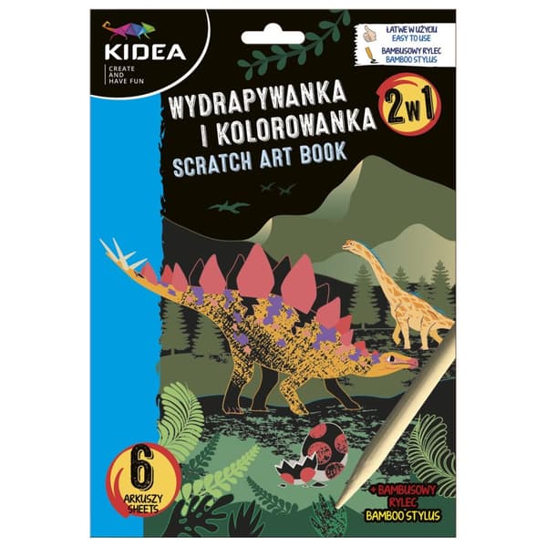 Scratch and color 2in1 Dinosaurs Game Kidea