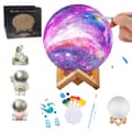 Miniatyrbild 1 av 2: Måla din egen månlampa-set, DIY 3D rymddesign, rolig hantverk för barn,3Pcs, DIY Månlampa Set
