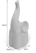 Pikkukuva 2 / 2: Keraaminen norsuhahmo, 24 cm, valkoinen