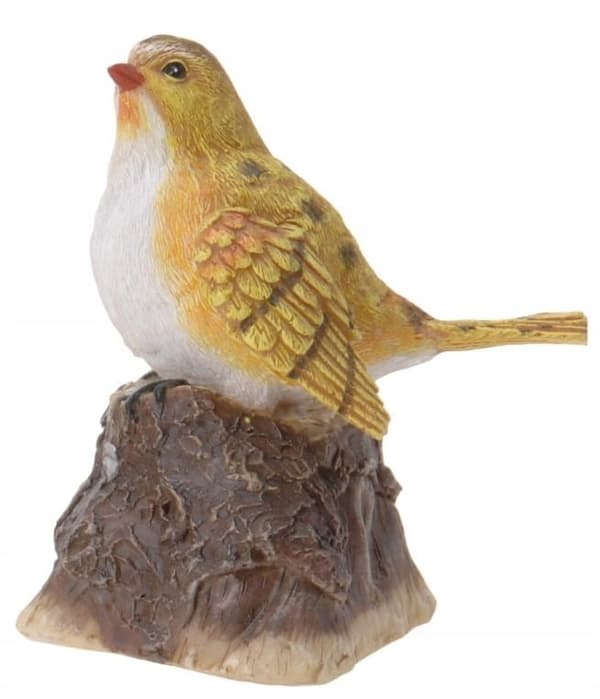 Havefigur dekorativ syngende fugl 6x6x11 cm