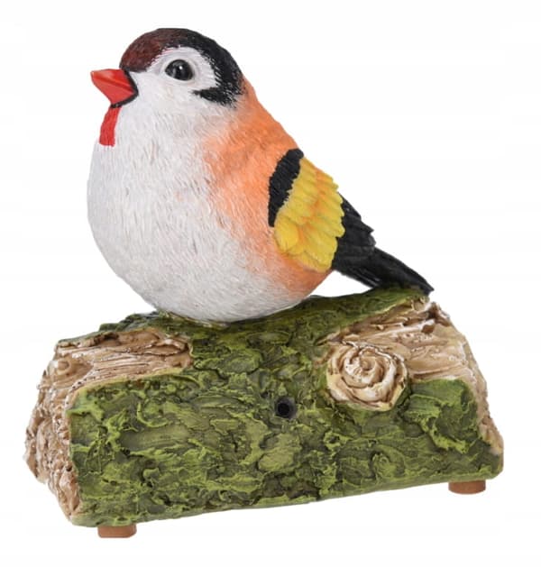 Havefigur fugl med lyd 14,5x14x8,5 cm