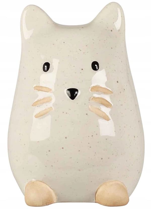 Dekorativ kattfigur i porslin 8,7 x 13 x 9,8 cm