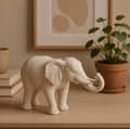 Miniatyrbild 3 av 3: Dekorativ elefantfigur 15x25cm Modern design geometrisk stil