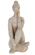 Pikkukuva 3 / 4: Koristeellinen figuuri joogaa harjoittavasta naisesta 29,5 cm Harmaa