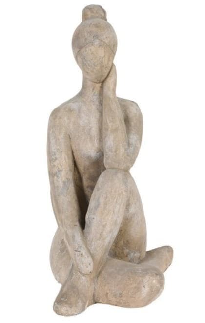 Koristeellinen figuuri joogaa harjoittavasta naisesta 29,5 cm Harmaa