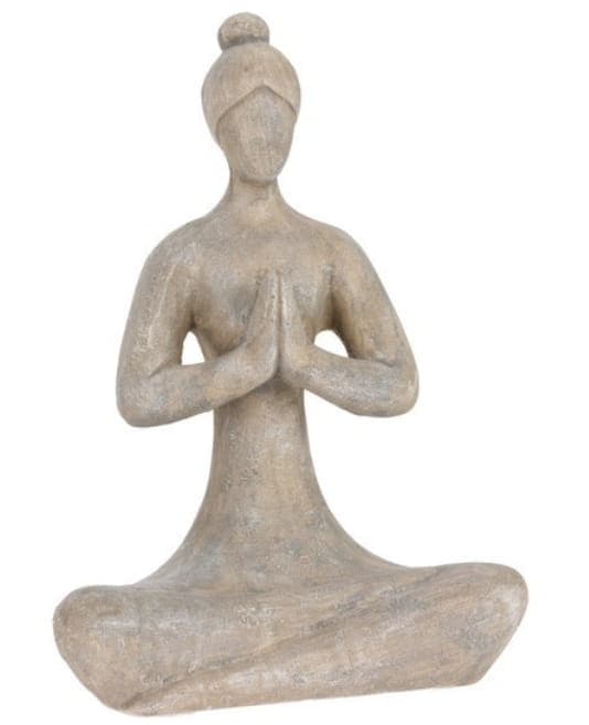 Koristeellinen figuuri joogaa harjoittavasta naisesta 29,5 cm Harmaa