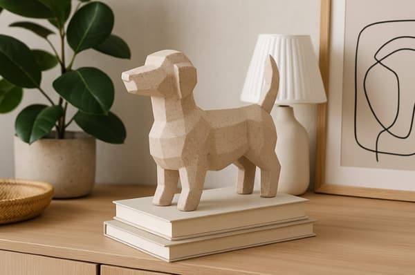 Dekorativ hundfigur 14x21cm Modern design geometrisk stil