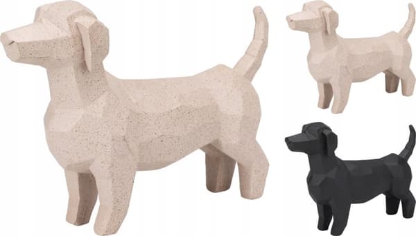Dekorativ hundfigur 14x21cm Modern design geometrisk stil