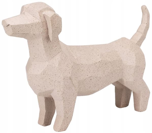Dekorativ hundfigur 14x21cm Modern design geometrisk stil