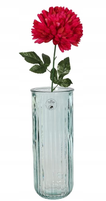Glasvas 28x11cm Transparent ljusblå dekorativ