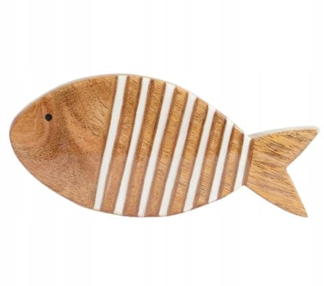 Puinen koriste kalan muodossa 19,5x2,5x9 cm Ornamentti