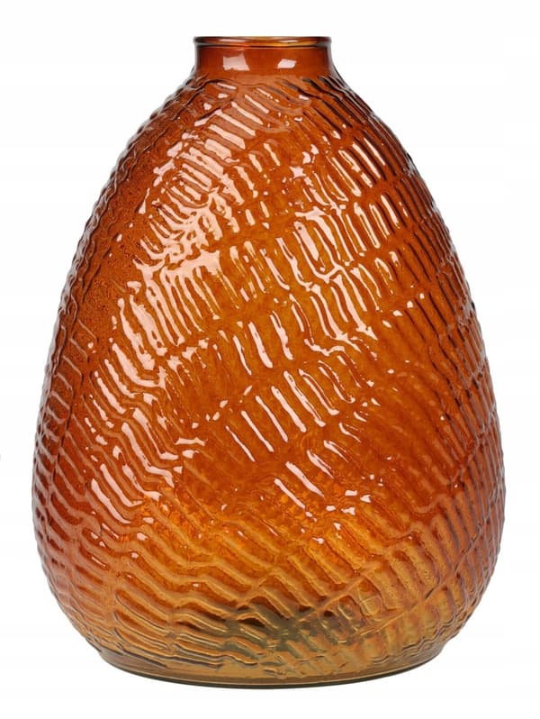 Koristeellinen lasinen kukkamaljakko 16 x 22 cm