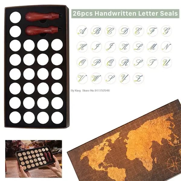 Voks Segl Kit, Retro Kort Design, DIY Scrapbooking Værktøjer, 26 stk Tætningspakningssæt NO11